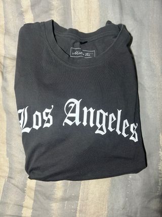 Camiseta Mister Tee Los Angeles Talla S Gris