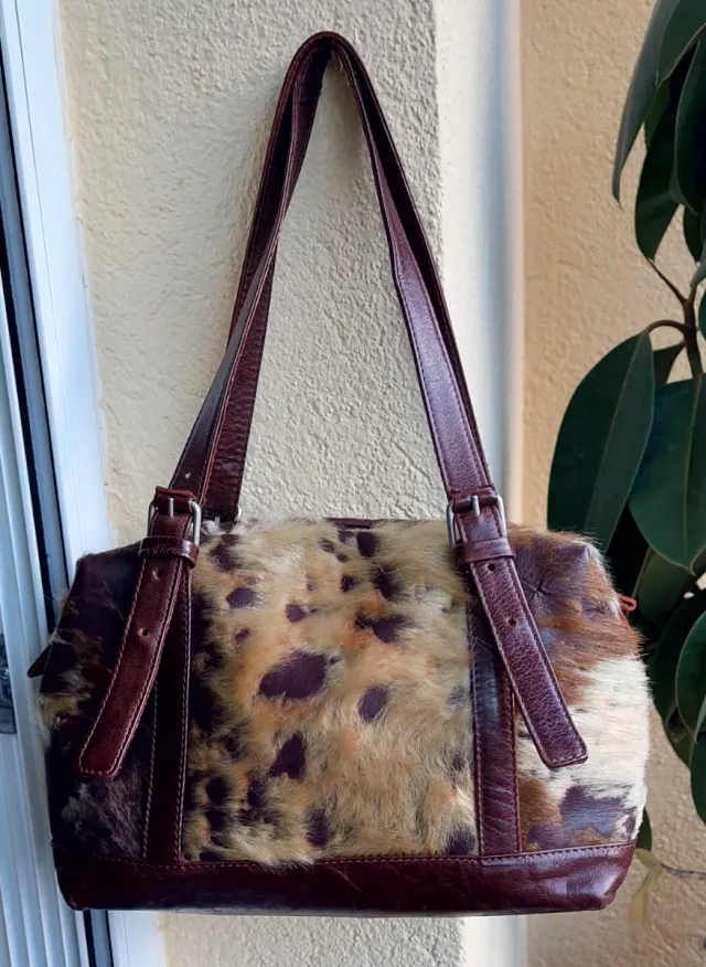 Bolso Piel Marrón Muy Buen Estado(pelo y cuero)