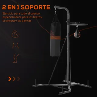 Soporte con Saco Boxeo y Bola Velocidad Ajustable 
