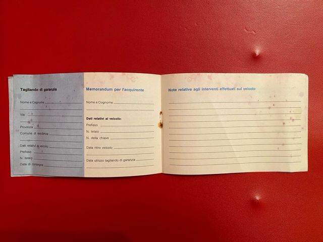 Libretto Garanzia d’epoca Piaggio Ciao Bravo 