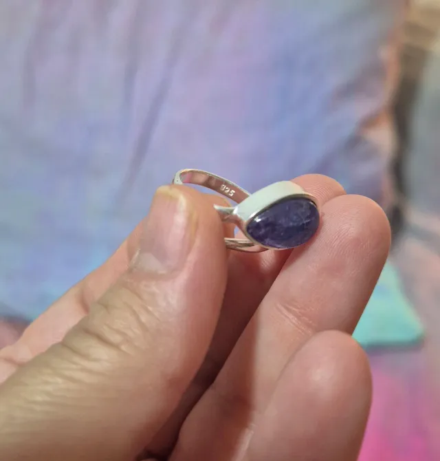 Anillo Plata y Tanzanita Ajustable