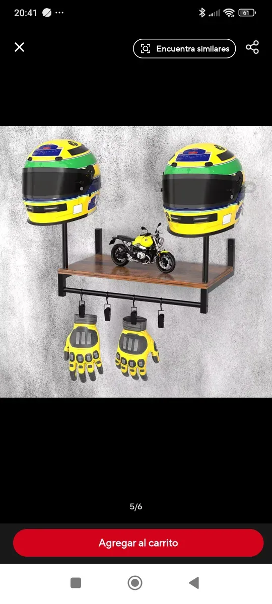 Estante para cascos y chaquetas de moto