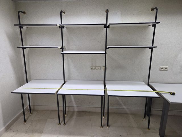 3 Estanterías Metálicas y baldas melamina blanca