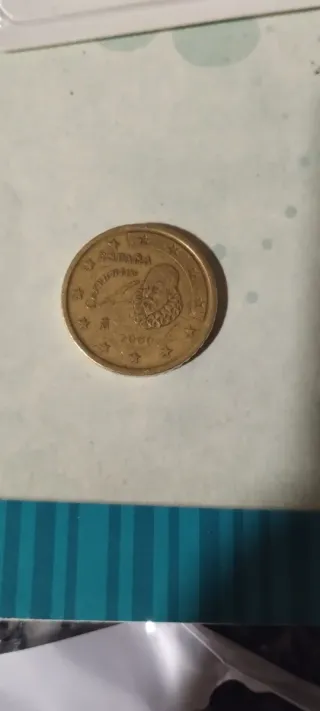 Moneda 50 céntimos 2000 exceso metal