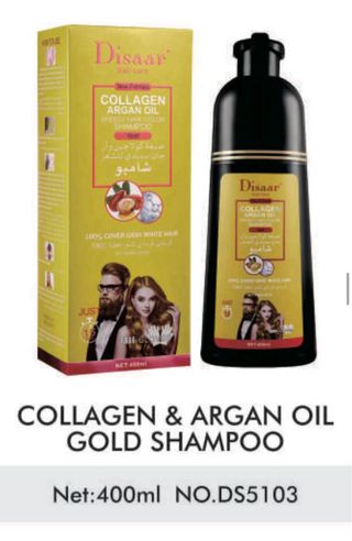 Disaar Champú Tinte Cabello Negro Colágeno Argan