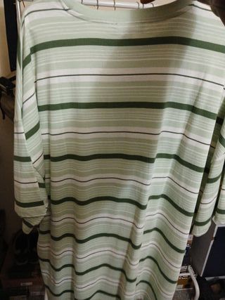 Camiseta oversize rayas verde y blanco XL