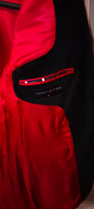 Americana Terciopelo Negra Tommy Hilfiger Talla 48
