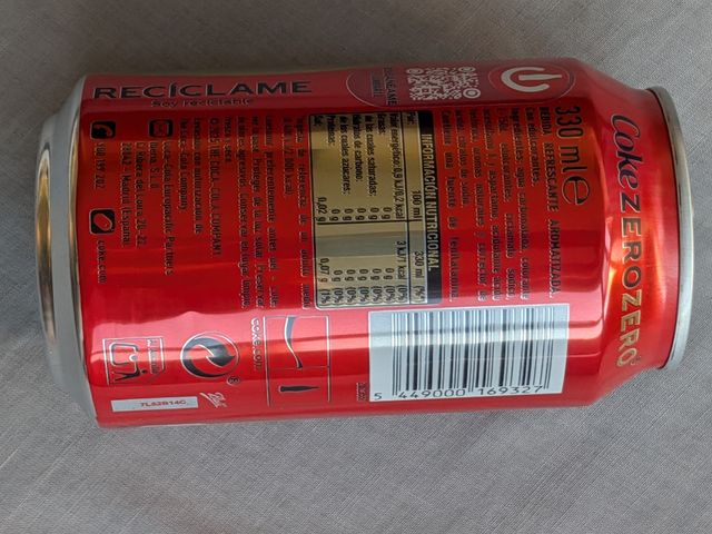 Lata vacía Coca-Cola Zero Belén