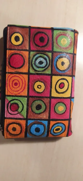Cartera de cuero multicolor