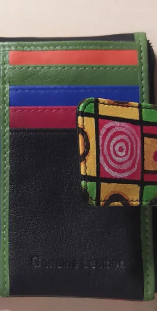 Cartera de cuero multicolor