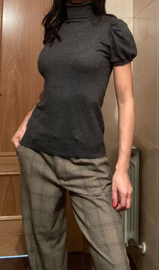 Pantalón pierna ancha Mexx cuadros