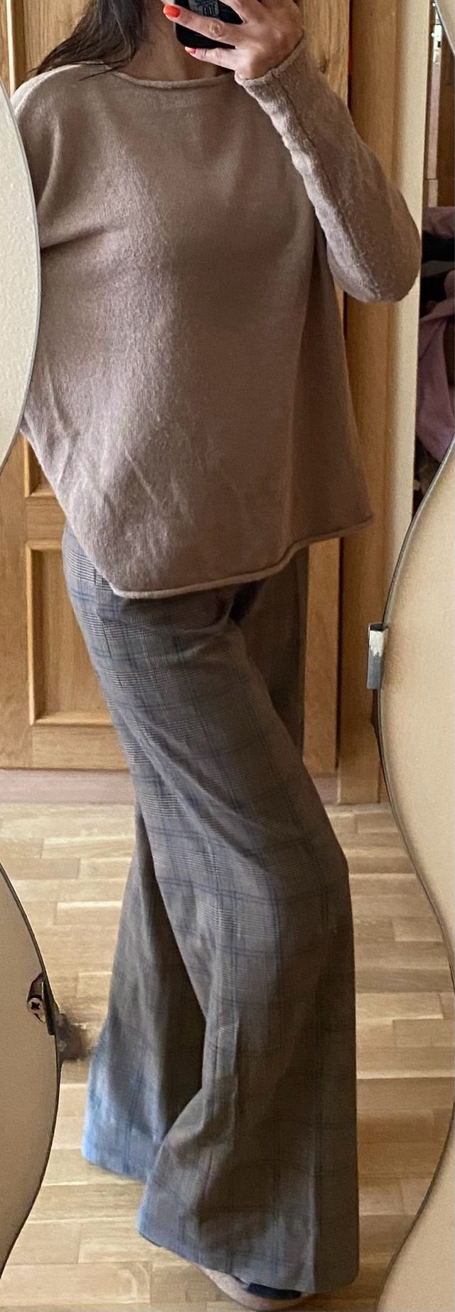 Pantalón pierna ancha Mexx cuadros