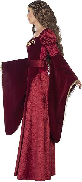 Disfraz Reina Medieval Rojo Dorado