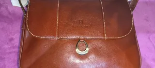 Bolso Hexagona Piel Marrón Auténtica