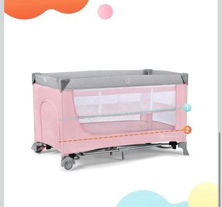 Cuna de viaje Kinderkraft rosa