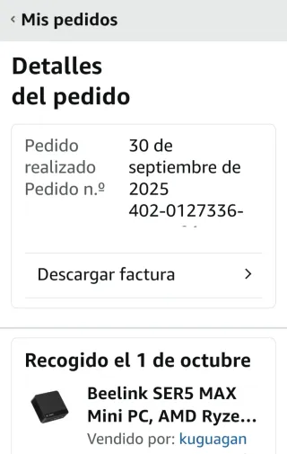 Mini PC Beelink SER5 MAX Negro