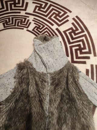 Chaqueta de pelo y punto