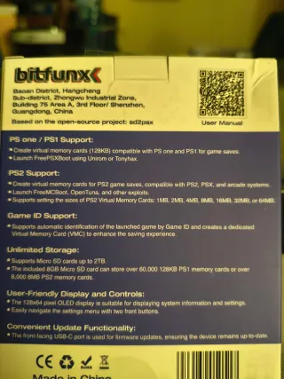 Bitfunx PSxMemCard Gen2 para PS1/PS2