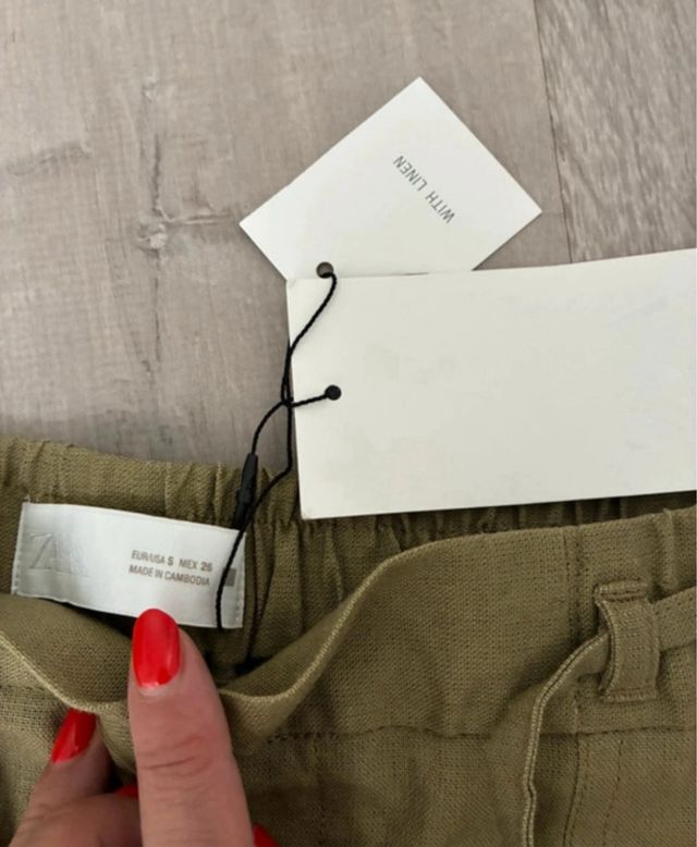 Pantalón Zara Verde Oliva Talla S