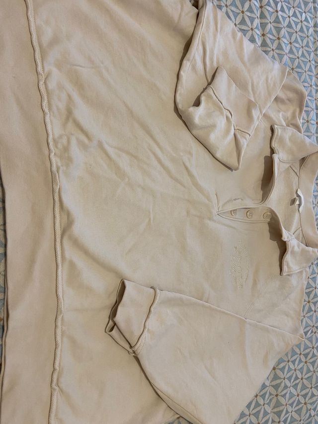Sudadera estilo polo beige XXL
