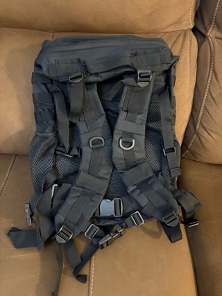 Mochila Táctica Negra con Bandera Española