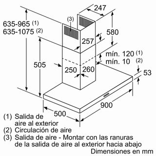 Campana extractora Bosch 90 cm Acero Inoxidable