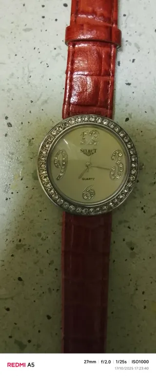 Reloj SELECT mujer rojo y plateado