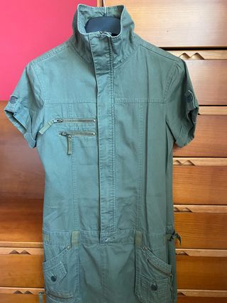 Vestido manga corta, verde militar