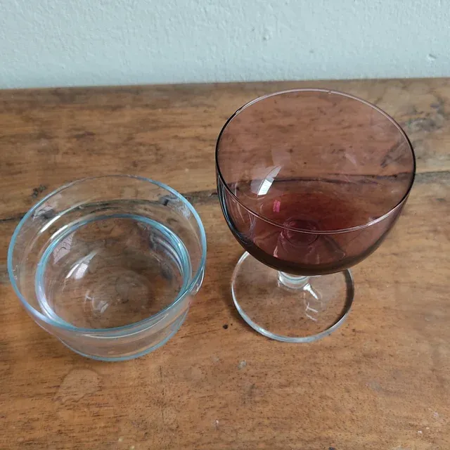 Copa Vintage Cristal Tintado Morado