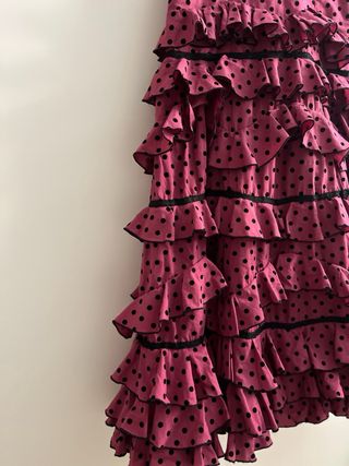 Traje de flamenca volantes lunares