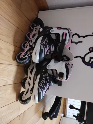Patines en línea ajustables Talla 30-35(con luces)
