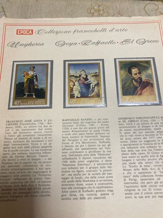 Collezione francobolli d'arte: Goya, Raffaello, El
