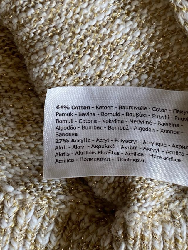 Suéter Garcia Beige Hilo Metalizado 