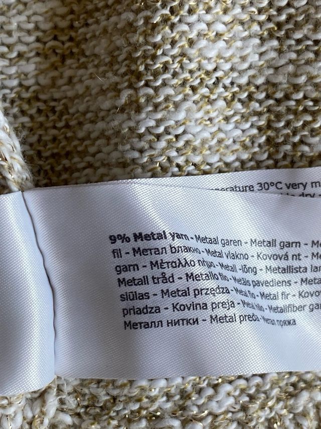 Suéter Garcia Beige Hilo Metalizado 