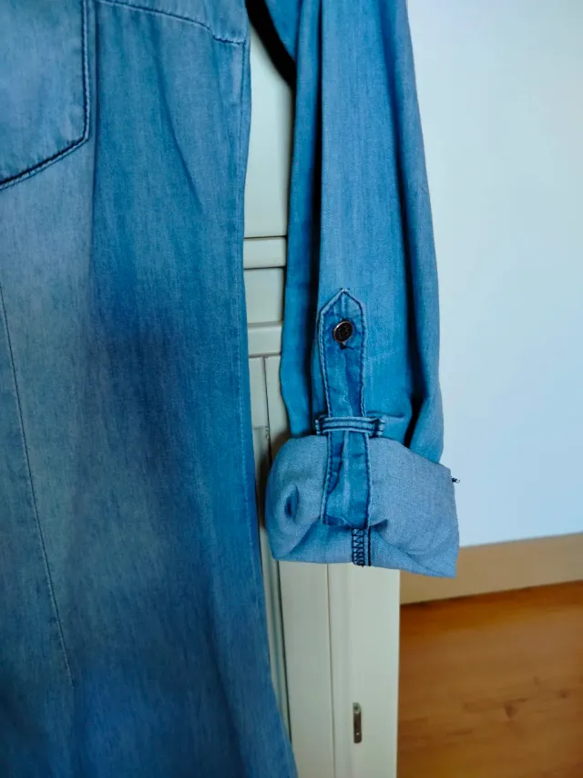 Vestido camisero Stradivarius azul