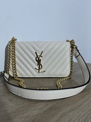 Bolso Saint Laurent Blanco y Dorado