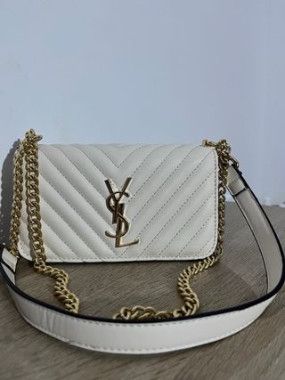 Bolso Saint Laurent Blanco y Dorado