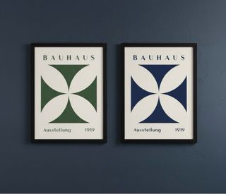 Set 2 poster Bauhaus Ausstellung 1919 stampa A4