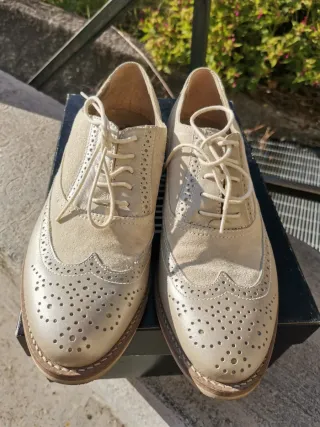 Nero Giardini Scarpe Stringate Beige/Oro Tg 35