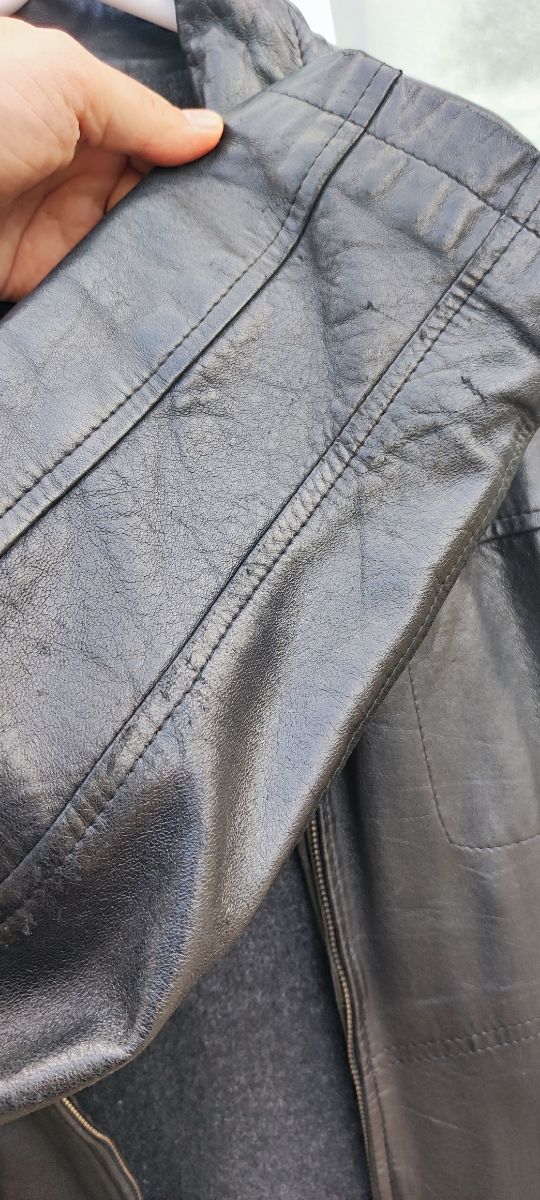 Chaqueta de cuero negra Springfield