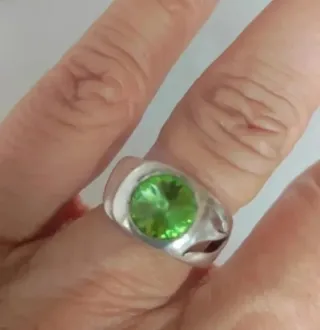 Anillos Plata Ley y Piedras Azul/Verde