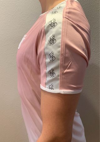 Camiseta SikSilk Rosa y Blanca