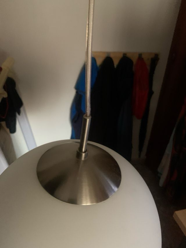 Lámpara colgante esfera cristal metal