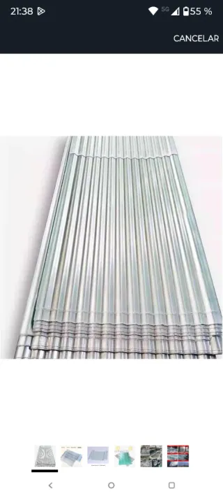 Chapa ondulada para techo 7metros x1'10