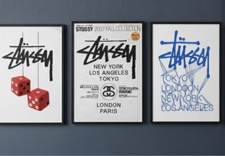 Set 3 poster Stüssy street art stampa A4