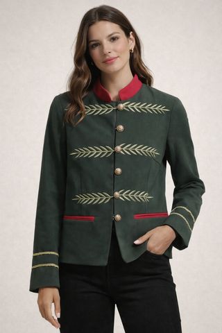 Chaqueta militar La Morena verde y dorada
