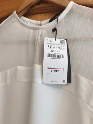 Blusa blanca Zara manga larga