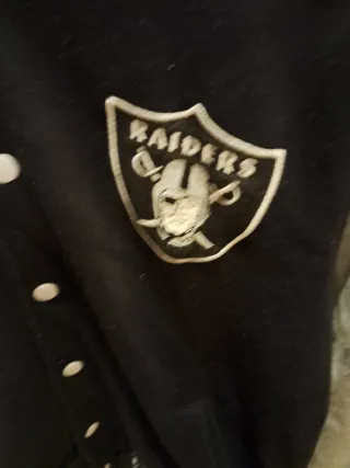 Chaqueta Raiders Hombre Negra y Gris