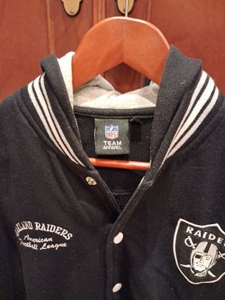 Chaqueta Raiders Hombre Negra y Gris