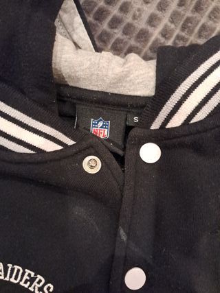 Chaqueta Raiders Hombre Negra y Gris